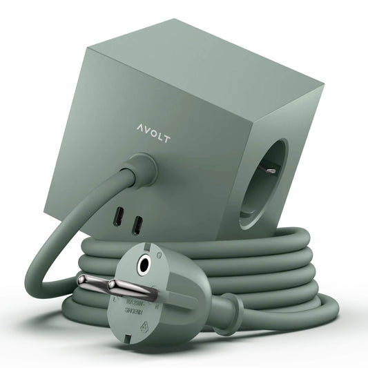 Avolt Square 1 Oak Green USB-C - 1,8 m