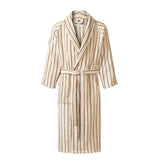 Bongusta Cotton Bathrobe - Creme & Ink