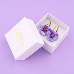 CouCou Suzette Naušnice Purple Pansies