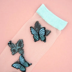 Coucou Suzette Čarape Blue Butterfly
