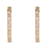 Crystal Haze Mini Hoop Earrings - Champagne