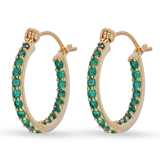 Crystal Haze Mini ring naušnice - Emerald