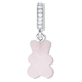 Crystal Haze Nostalgia bear Fizzy Pave pendant - Strawberry silver