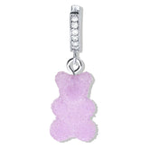 Crystal Haze Nostalgia bear Fizzy earring - Grape silver