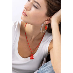 Crystal Haze Nostalgia bear Mega privjesak - Jelly Red