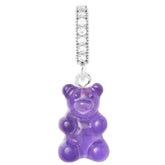 Crystal Haze Nostalgia bear Pave pendant - Plum silver