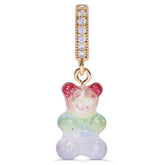 Crystal Haze Nostalgia bear Pave pendant - Rainbow