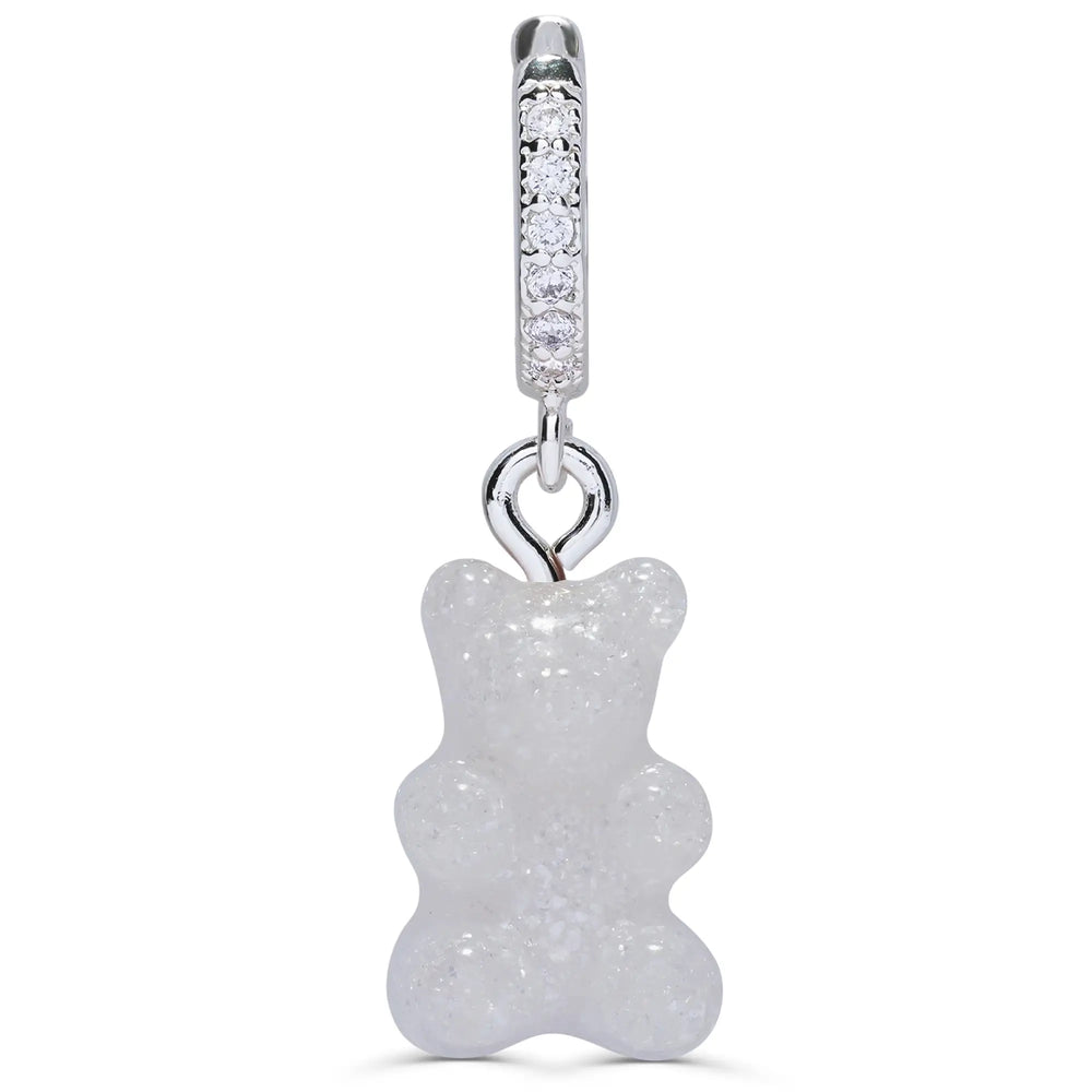 Crystal Haze Nostalgia bear naušnica - Glittery srebrna