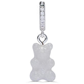 Crystal Haze Nostalgia bear earring - Glittery silver