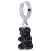 Crystal Haze Nostalgia bear earring - Licorice silver