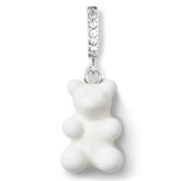 Crystal Haze Nostalgia bear earring - Powder silver
