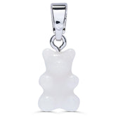 Crystal Haze Nostalgia bear pendant - Pearly silver