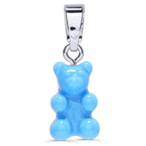Crystal Haze Nostalgia bear pendant - Sky Blue silver
