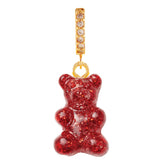 Crystal Haze Nostalgia bear earring - Red Velvet