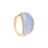 PDPAOLA Shell ring - Blue Lace Agate