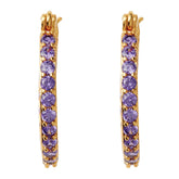 Crystal Haze Mini Ring Earrings - Lavender