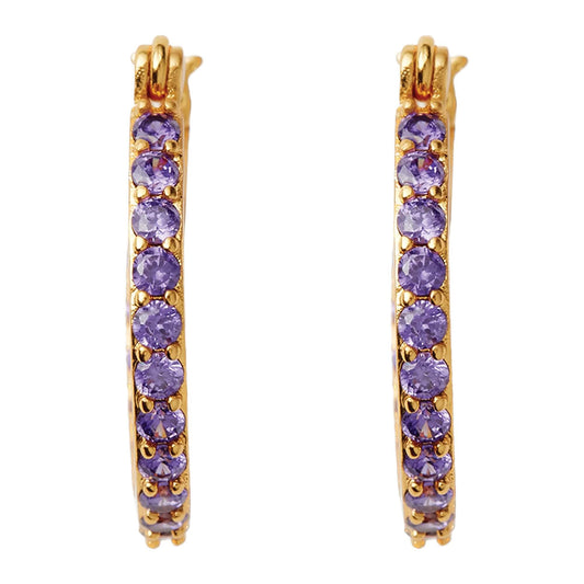 Crystal Haze Mini ring naušnice - Lavender