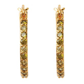 Crystal Haze Mini Ring Earrings - Olive