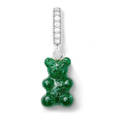 Crystal Haze Nostalgia bear Pave pendant - Green Haze silver