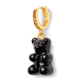 Crystal Haze Nostalgia bear earring - Black
