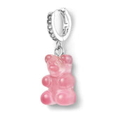 Crystal Haze Nostalgia bear earring - Bubblegum silver