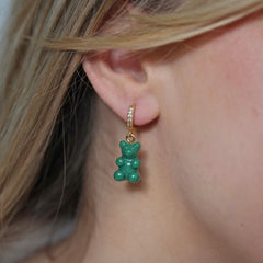 Crystal Haze Nostalgia bear naušnica - Vegan