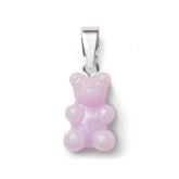 Crystal Haze Nostalgia bear pendant - Lavender silver