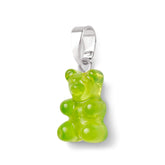 Crystal Haze Nostalgia bear pendant - Lime silver