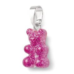 Crystal Haze Nostalgia bear privjesak - Magenta srebrni