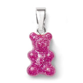 Crystal Haze Nostalgia bear pendant - Magenta silver