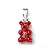 Crystal Haze Nostalgia bear pendant - Red Velvet silver