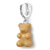 Crystal Haze Nostalgia bear earring - Salt Caramel silver