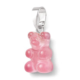 Crystal Haze Nostalgia bear pendant - Bubblegum pink silver
