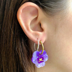 CouCou Suzette Earrings Purple Pansies
