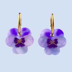 CouCou Suzette Earrings Purple Pansies