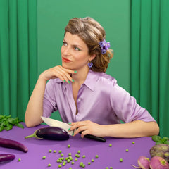 CouCou Suzette Earrings Purple Pansies