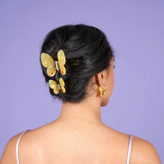 Coucou Suzette Mini Hair Clip Yellow Butterfly