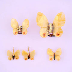 Coucou Suzette Mini Hair Clip Yellow Butterfly
