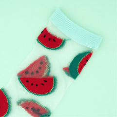 Coucou Suzette Sheer Socks Watermelon