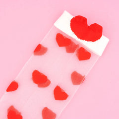 Coucou Suzette Prozirne čarape Heart