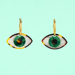 Coucou Suzette Earrings Green Eye