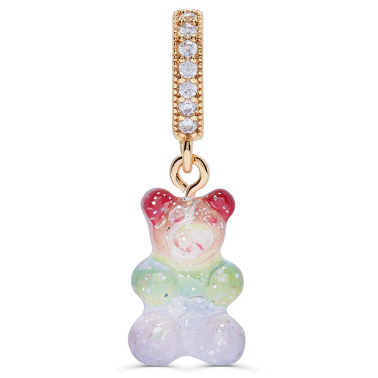 Crystal Haze Nostalgia bear Pave pendant - Rainbow