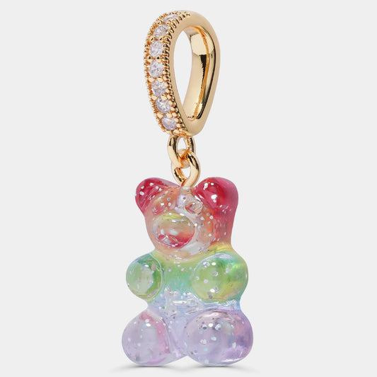 Crystal Haze Nostalgia bear Pave pendant - Rainbow