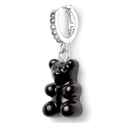 Crystal Haze Nostalgia bear earring - Black silver