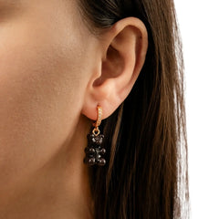 Crystal Haze Nostalgia bear earring - Licorice