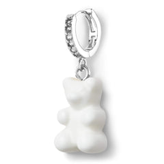 Crystal Haze Nostalgia bear earring - Powder silver