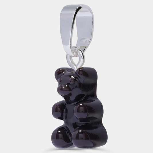 Crystal Haze Nostalgia bear pendant - Licorice silver