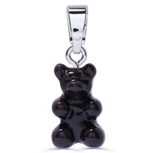 Crystal Haze Nostalgia bear pendant - Licorice silver