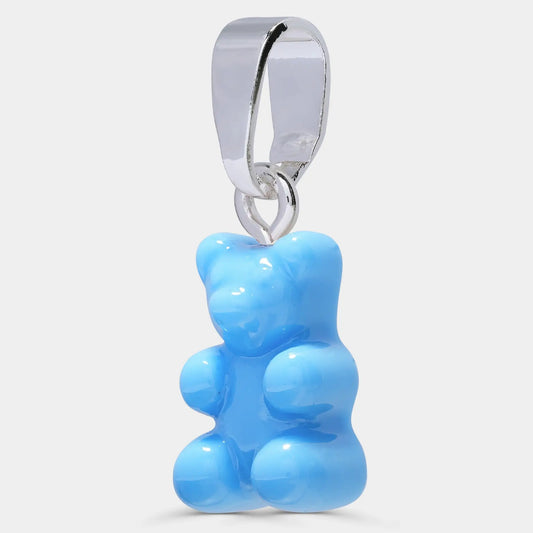 Crystal Haze Nostalgia bear pendant - Sky Blue silver