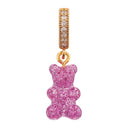 Crystal Haze Nostalgia bear Pave privjesak - Magenta